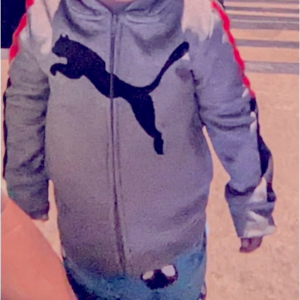 Puma Charcoal and Crimson Zip-Up Jacket